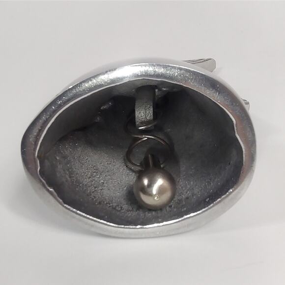 Silver Fish Tail Bell Aluminum Metal Decor Lake House Fishing Cabin Coastal Sea - Picture 2 of 8